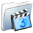 Graphite Stripped Folder Movies Icon 48x48 png